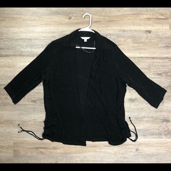 Laura Ashley Women’s Black Open Front Blouse Size 2X - Picture 1 of 4